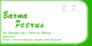 barna petrus business card